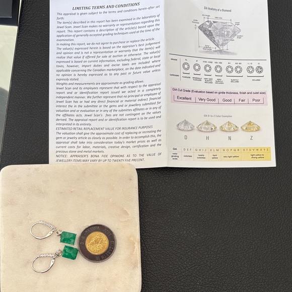 Natural Emerald Drop Earrings - Picture 9 of 13